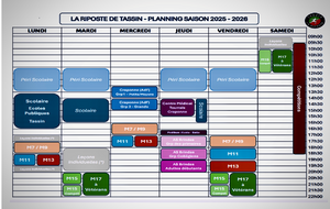 Planning - Saison 2025/2026