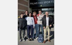 Antoine Marseille, Théolan Vildracn Noémie Reocreux (Coach), Louis Charmentant, Maël Bernard et Guillaume Gillet (Arbitre) - Laon, EN 4 M17 - 2025.