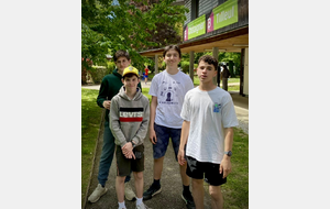Timothée, Loucian, Ethan et Arthur au stage régional de Voiron pour la préparation à la fête des jeunes - 2025.