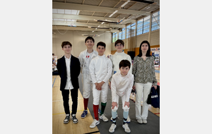 Ethan, Timothée, Loucian et Arthur participaient à Aramis avec les équipes régionales. Antoine Marseille et Noémie Reocreux comme arbitres - Aramis 2025.