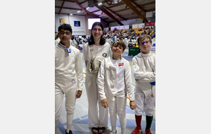 Les M13 au Challenge de France : Raphaël Chaverot, Pierre Wiatr, Clément Roux (M11) - Accompagné par leur coach Noémie Reocreux - Epinal 2025.
