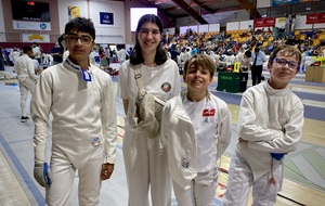 Les M13 au Challenge de France : Raphaël Chaverot, Pierre Wiatr, Clément Roux (M11) - Accompagné par leur coach Noémie Reocreux - Epinal 2025.