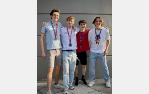 L'équipe M17 (vice championne de France N2) : Louis Charmentant, Antoine Marseille , Théolan Vildrac et Maël Bernard. 
