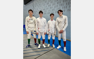 Ethan, Loucian, Antoine et Théolan - Laon 2026 - 1/2 finale Equipe Epée M17
