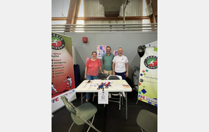 Forum des Associations 2026 : Le Bureau au complet avec Margane (Secretaire), Julien-Cédric (Trésorier) et Guillaume (Président / Enseignant)
