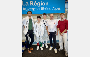 Régional Aura - Séniors et M17 - Raphaël, Arthur, Loucian et Guillaume et Louis (Arbitre) - Privas 2026.