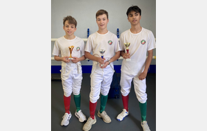 Pierre (3e), Robin (2e) et Raphaël 1er en M15 à Moirans.