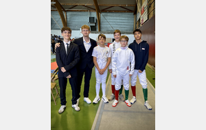 Antoine et Louis (arbitres), Pierre, Robin, Clément et Raphaël les M15 - Corbas 2026.