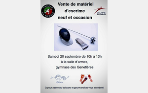 Vente matériel et pot d’accueil