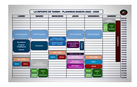 Planning - Saison 2025/2026