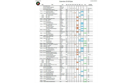 Calendrier des compétitions 2025-2026. (v13/09)