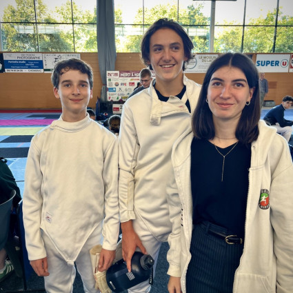 Antoine Marseille, Théolan Vildrac et Néomie Réocreux (Coach)