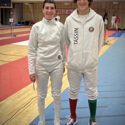 Noémie Reocreux et Théolan Vildrac durant l'épreuve National M20 de Rodez