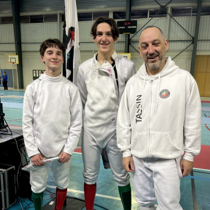 Antoine Marseille, Théolan Vildrac et Guillaume Gillet au Tournoi du Pays de Gex 2025.