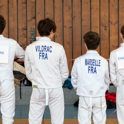 L'équipe M17 (Antoine Marseille, Théolan Vildrac, Louis Charmetant et Maël Bernard) termine 3eme.