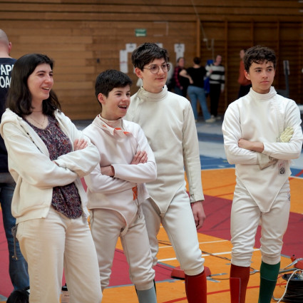 Noémie Recreux, Arthur, Loucian et Timothée.