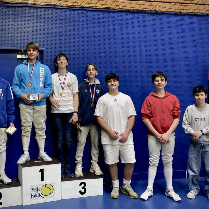Ethan Broggini sur le 3 marche du tournoi de Vénissieux - 2025.