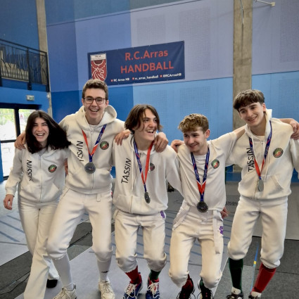 Noémie Reocreux, Maël Bernard, Théolan Vildrac, Louis Charmetant, Antoine Marseille - Championnat de France M17 par Equipe - Arras - 2025.