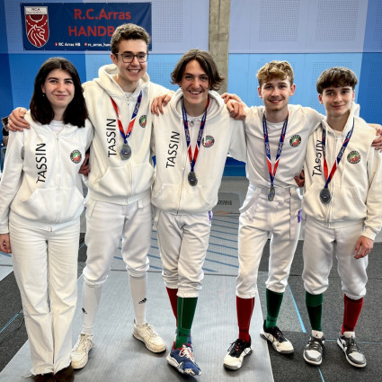 Noémie Reocreux, Maël Bernard, Théolan Vildrac, Louis Charmetant, Antoine Marseille - Championnat de France M17 par Equipe - Arras - 2025.