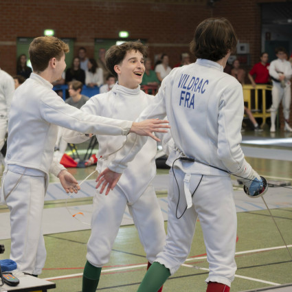 les  M17 : Théolan Vildrac, Antoine Marseille, Louis Charmetant , Maël Bernard - Chpts France M17 - Arras 2025 (Credit Photo : Gicquel G.)