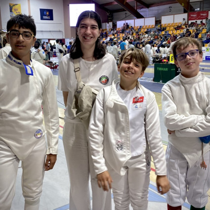 Les M13 au Challenge de France : Raphaël Chaverot, Pierre Wiatr, Clément Roux (M11) - Accompagné par leur coach Noémie Reocreux - Epinal 2025.