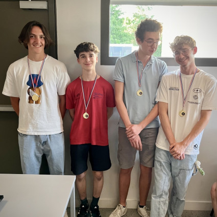 L'équipe M17 (vice championne de France N2) : Louis Charmentant, Antoine Marseille , Théolan Vildrac et Maël Bernard. 