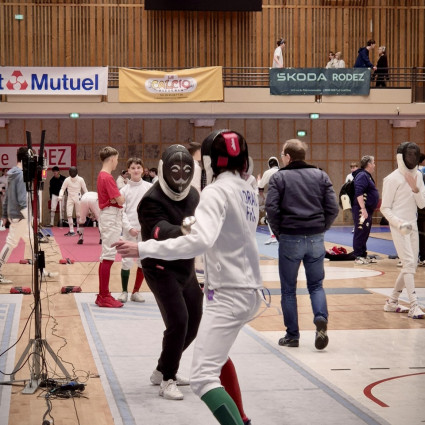 Théolan Vildrac à la leçon d'échauffement - Rodez 2025