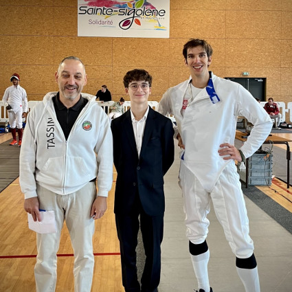 Guillaume Gillet (Coach), Antoine Marseille (Arbitre) et Raphaël Massot (2eme / 82) - St Sigolène 2025.