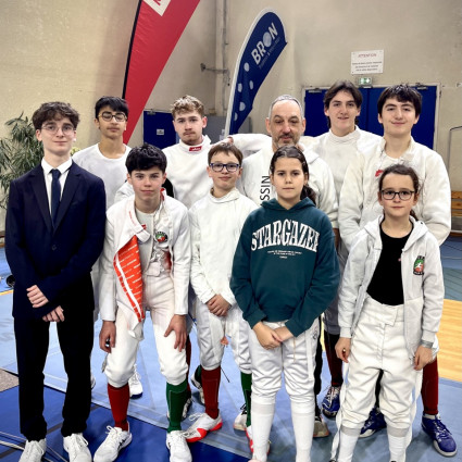 Le groupe au complet des M11/M15/M20 - Duel en Duo - Bron 2026.