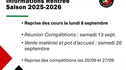 Informations & dates rentrée